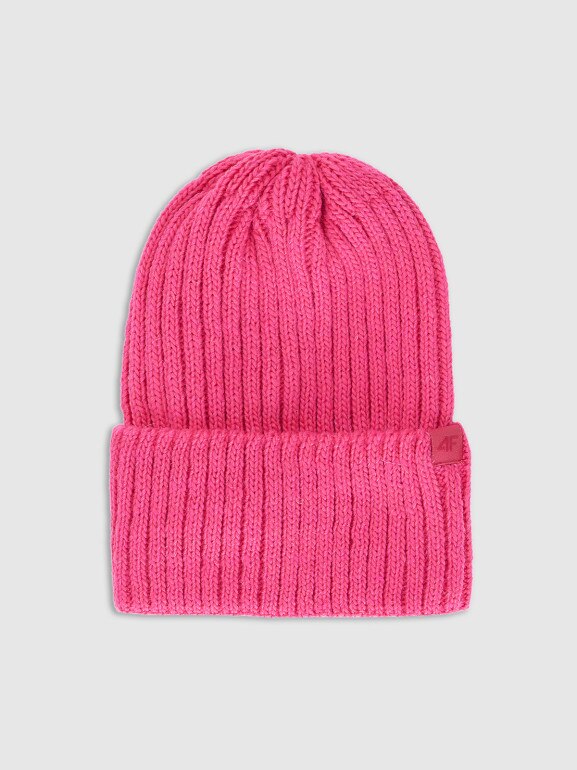Damska czapka zimowa 4F 4FRAW25ACAPF0802 - różowa