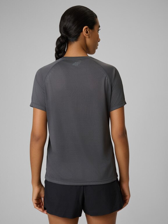 Damska koszulka do biegania 4F 4FWSS26TFTSF1801 - szara