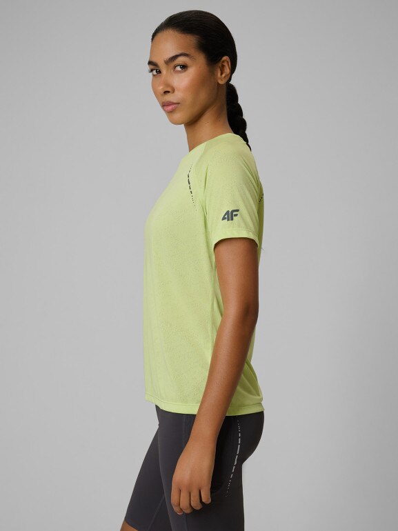Damska koszulka do biegania 4F 4FWSS26TFTSF1801 - żółta