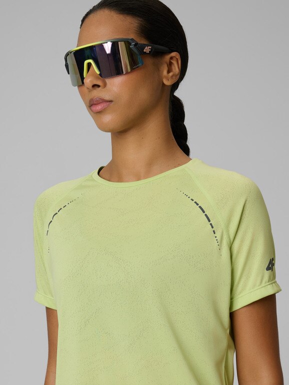 Damska koszulka do biegania 4F 4FWSS26TFTSF1801 - żółta