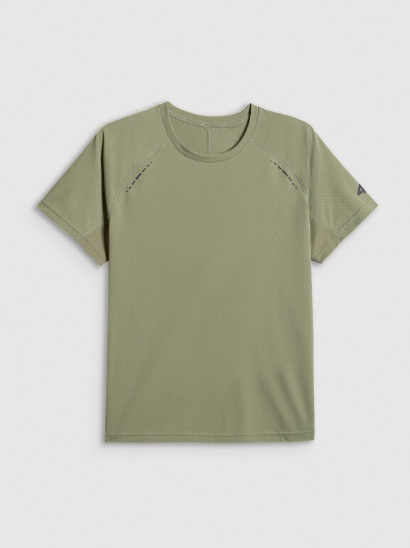 Damska koszulka do biegania szybkochnąca 4F 4FWSS26TFTSF1805 - khaki