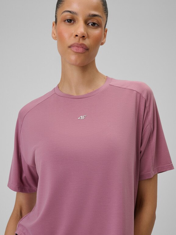 Damska koszulka do jogi 4F 4FRSS26TFTSF2331 - różowa