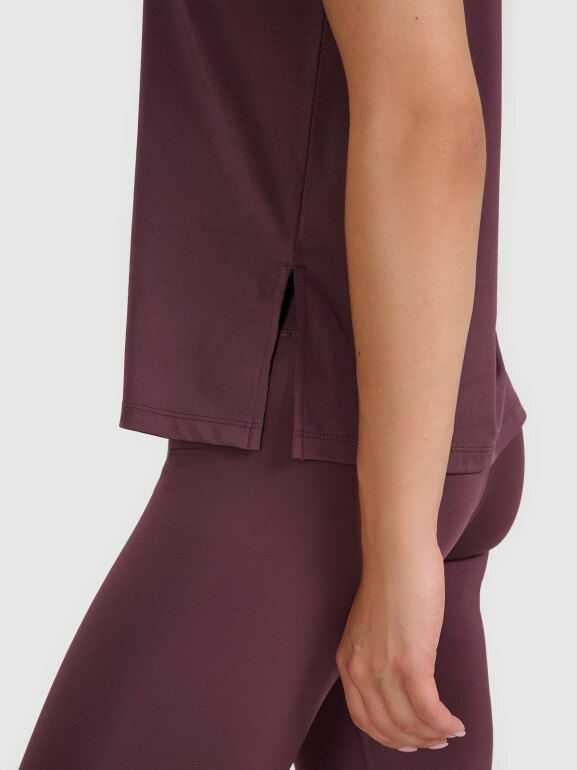 Damska koszulka treningowa 4F 4FWAW25TFTSF1517 - brązowa