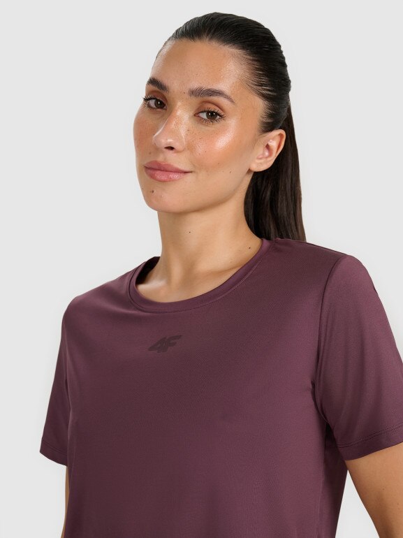 Damska koszulka treningowa 4F 4FWAW25TFTSF1517 - brązowa