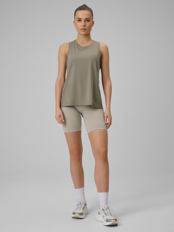 Damska koszulka treningowa 4F 4FWSS26TFSLF0767 - khaki