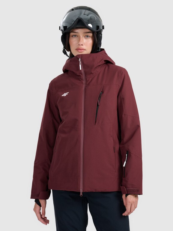 Damska kurtka narciarska 4F 4FRAW25TTJAF1071 - bordowa
