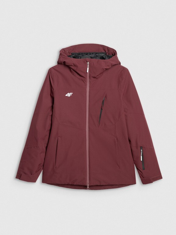 Damska kurtka narciarska 4F 4FRAW25TTJAF1071 - bordowa