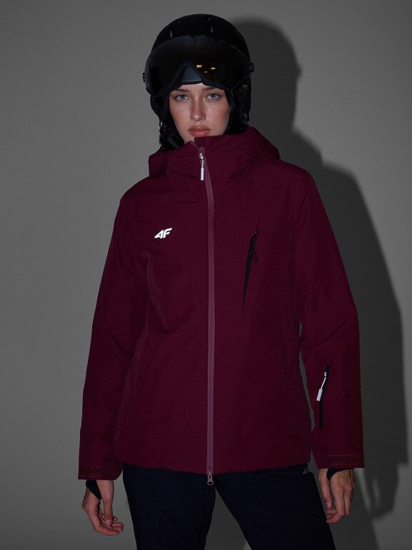 Damska kurtka narciarska 4F 4FRAW25TTJAF1071 - bordowa