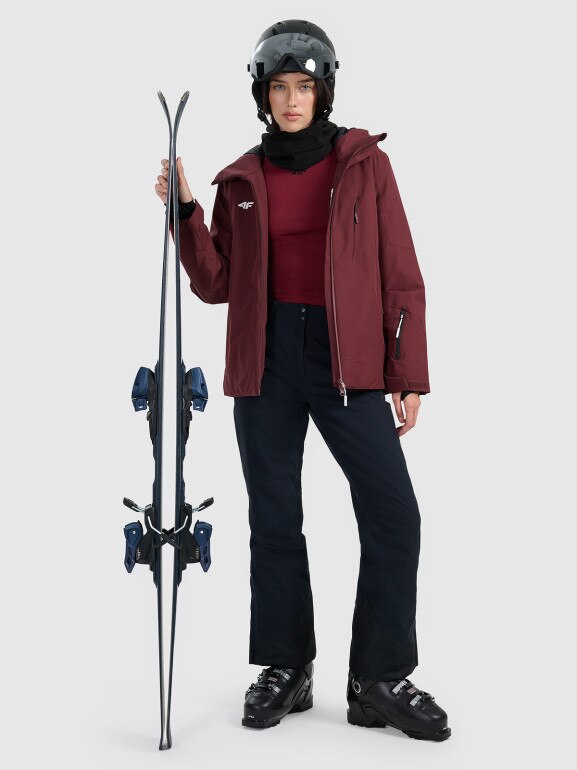 Damska kurtka narciarska 4F 4FRAW25TTJAF1071 - bordowa