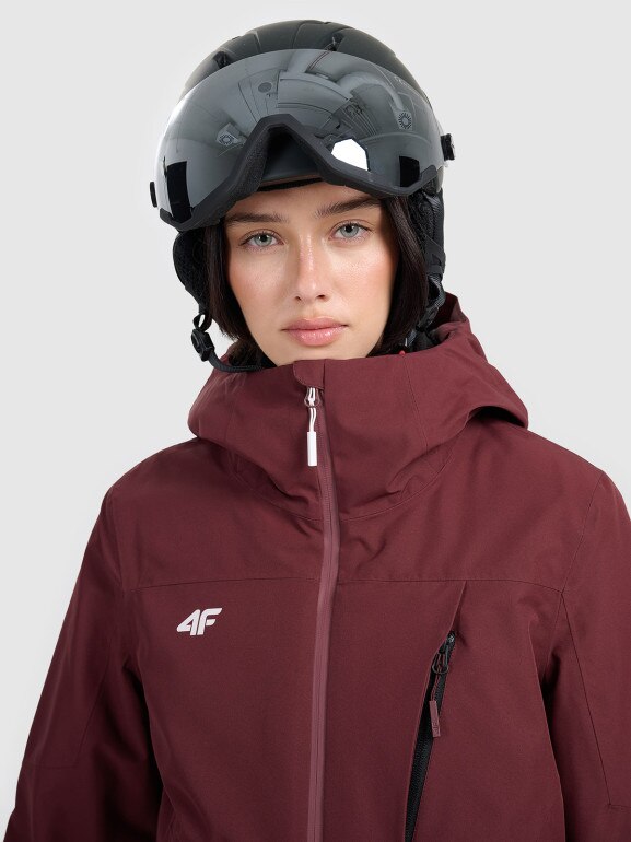 Damska kurtka narciarska 4F 4FRAW25TTJAF1071 - bordowa