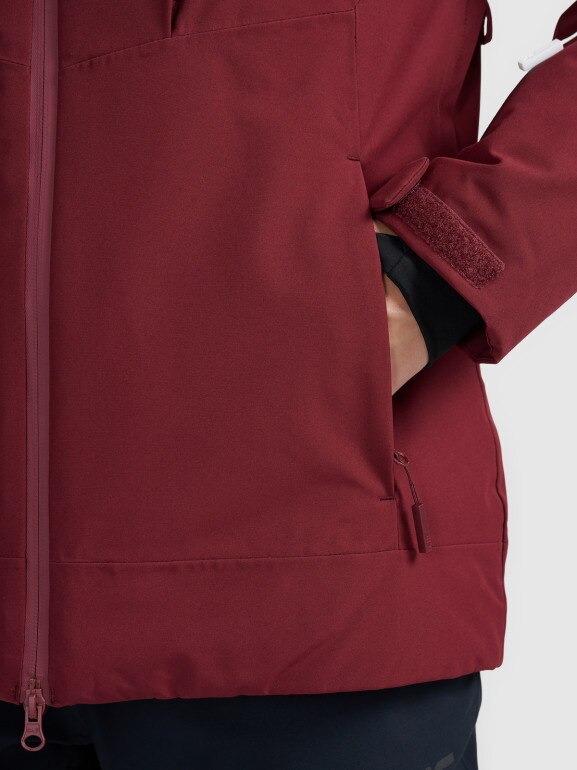 Damska kurtka narciarska 4F 4FRAW25TTJAF1071 - bordowa