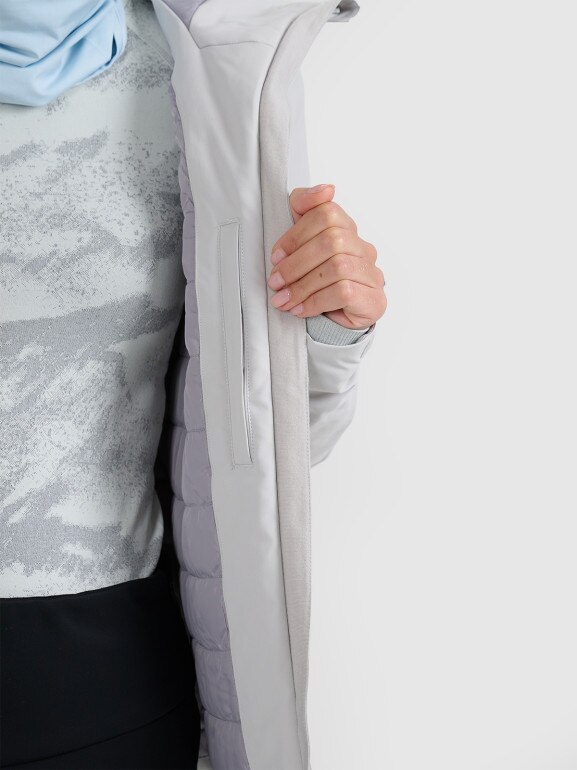 Damska kurtka narciarska 4F 4FWAW25TTJAF0807 - szara