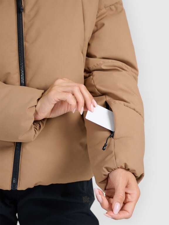 Damska kurtka narciarska 4F 4FWAW25TTJAF0808 - beżowa