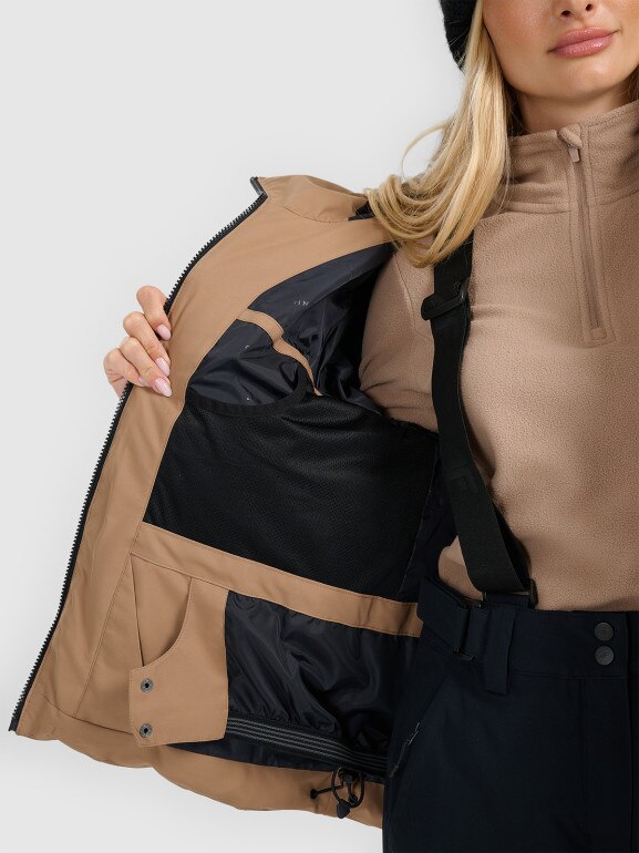 Damska kurtka narciarska 4F 4FWAW25TTJAF0808 - beżowa