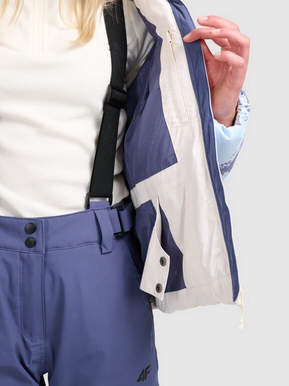 Damska kurtka narciarska 4F 4FWAW25TTJAF0808 - niebieska