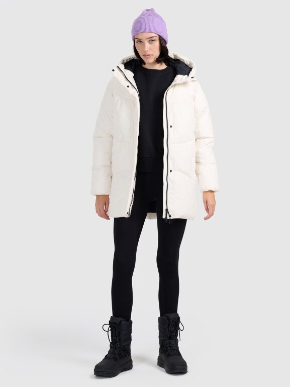 Damska kurtka puchowa 4F 4FRAW25TDJAF0799 - biała