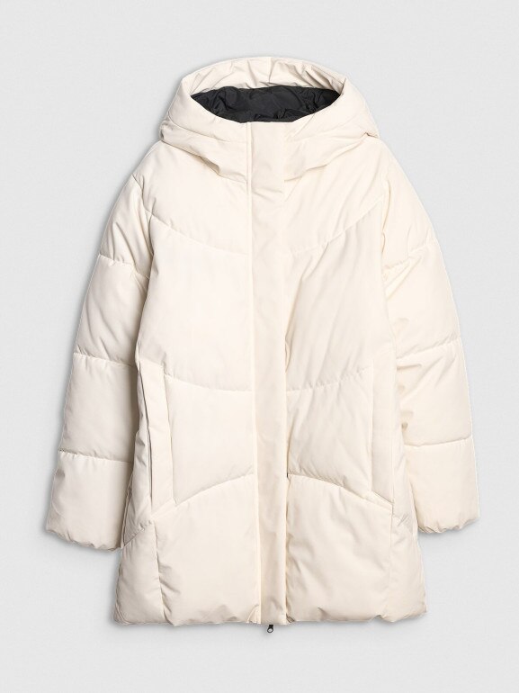 Damska kurtka puchowa 4F 4FRAW25TDJAF0799 - biała
