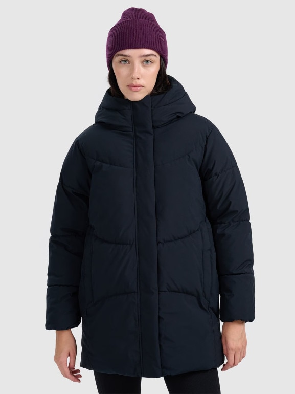 Damska kurtka puchowa 4F 4FRAW25TDJAF0799 - czarna