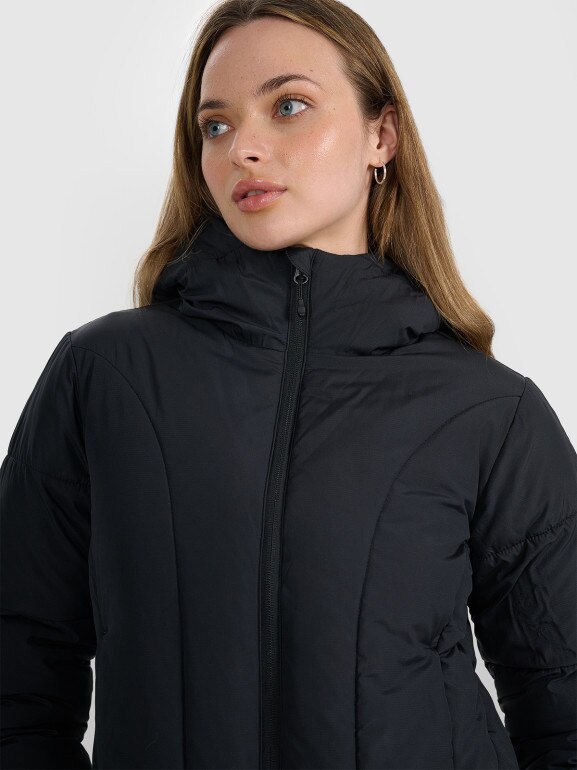 Damska kurtka puchowa pikowana 4F 4FRAW25TDJAF0706 - czarna
