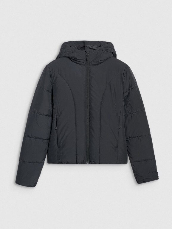 Damska kurtka puchowa pikowana 4F 4FRAW25TDJAF0706 - czarna