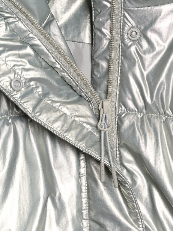 Damska kurtka puchowa pikowana 4F 4FWAW25TDJAF0716 - szara