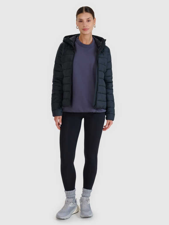 Damska kurtka puchowa pikowana 4F 4FWSS25TDJAF534 - czarna