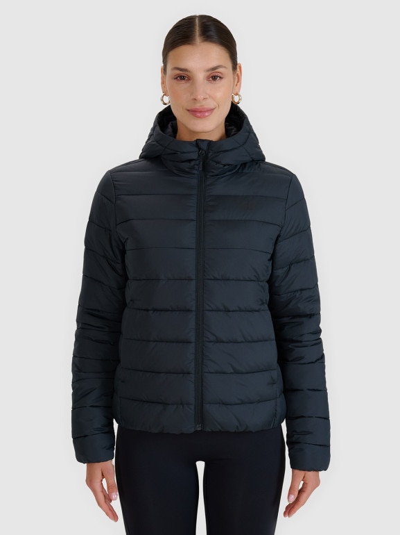 Damska kurtka puchowa pikowana 4F 4FWSS25TDJAF534 - czarna