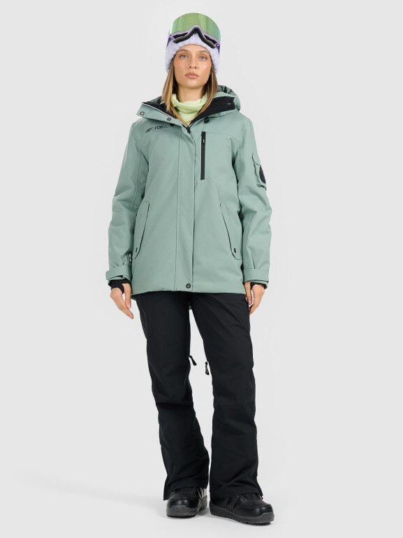 Damska kurtka snowboardowa 4F 4FRAW25TTJAF1050 - zielona