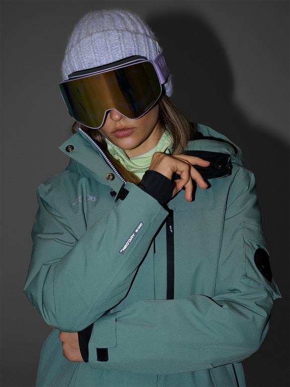 Damska kurtka snowboardowa 4F 4FRAW25TTJAF1050 - zielona