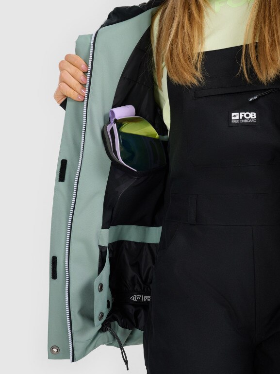 Damska kurtka snowboardowa 4F 4FRAW25TTJAF1050 - zielona