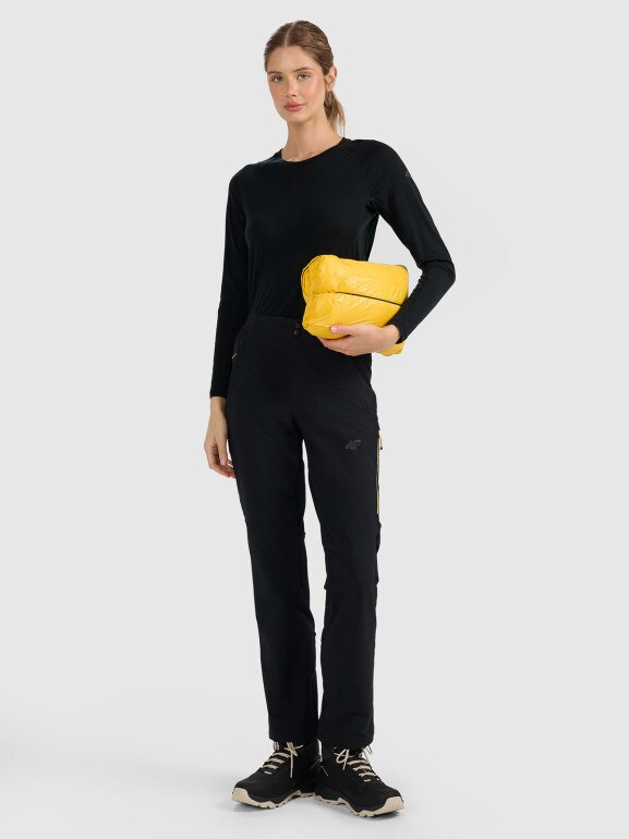 Damska kurtka trekkingowa z puchem naturalnym 4F 4FWAW25TDJAF0734 - żółta