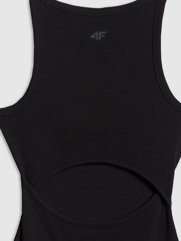 Damska sukienka dzianinowa 4F 4FWSS26TDREF184 - czarna