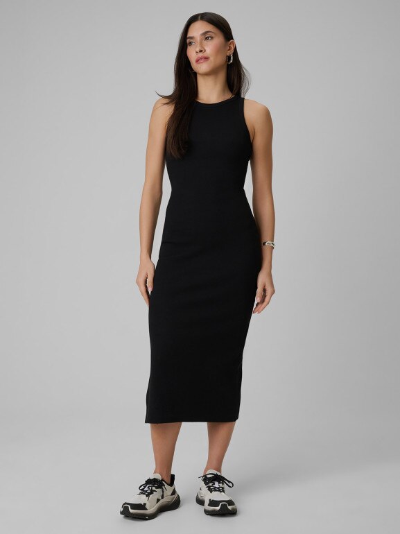 Damska sukienka dzianinowa 4F 4FWSS26TDREF184 - czarna