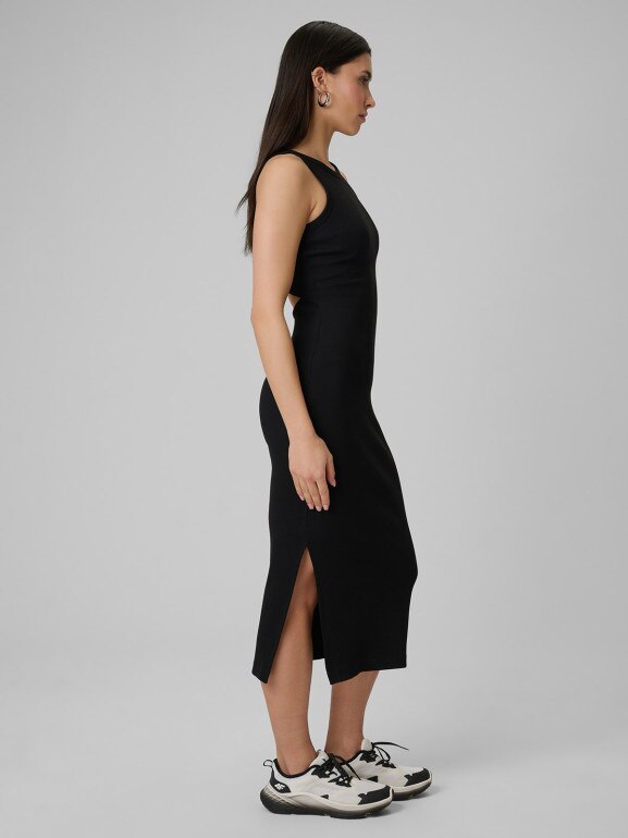 Damska sukienka dzianinowa 4F 4FWSS26TDREF184 - czarna