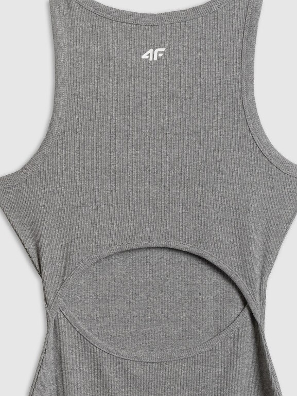 Damska sukienka dzianinowa 4F 4FWSS26TDREF184 - szara