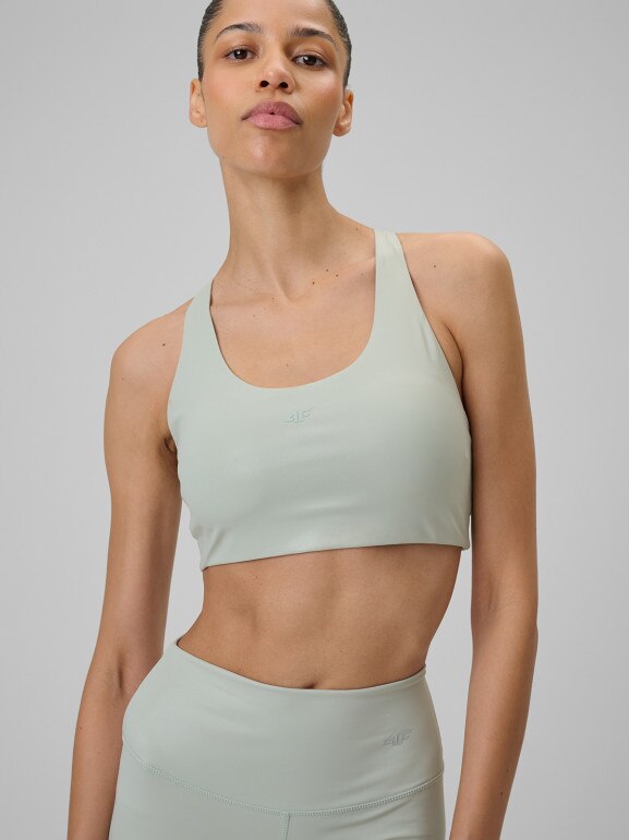 Damski biustonosz do jogi 4F 4FRSS26USBAF264 - miętowy