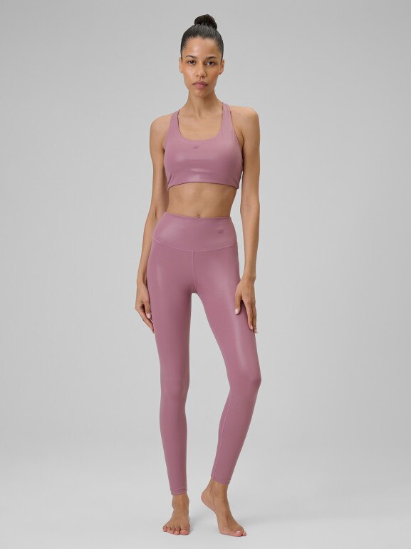 Damski biustonosz do jogi 4F 4FRSS26USBAF264 - różowy