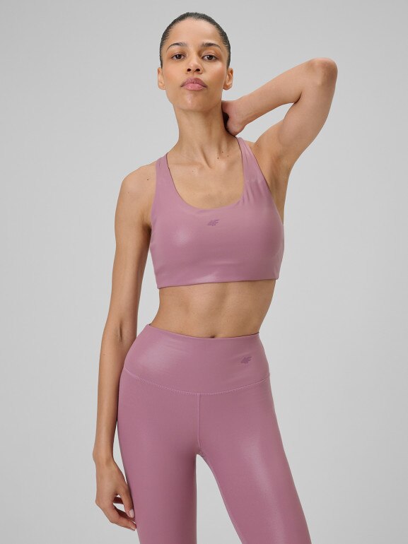 Damski biustonosz do jogi 4F 4FRSS26USBAF264 - różowy