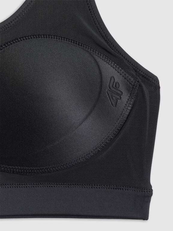 Damski biustonosz treningowy 4F 4FRSS26USBAF270 - czarny