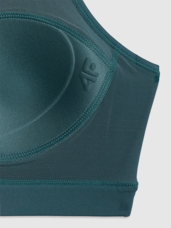 Damski biustonosz treningowy 4F 4FRSS26USBAF270 - turkusowy