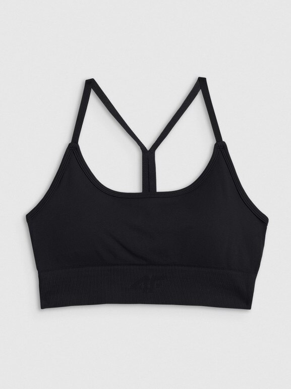 Damski biustonosz treningowy 4F 4FRSS26USBAF271 - czarny