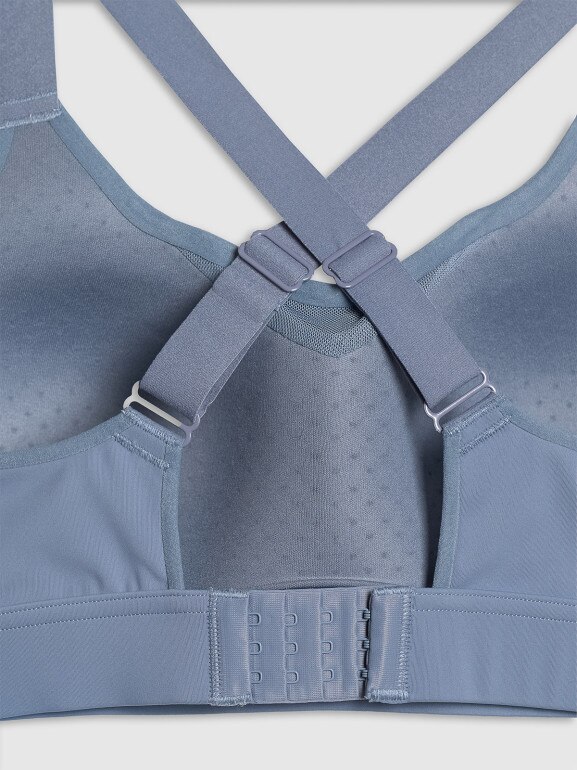 Damski biustonosz treningowy 4F 4FWAW25USBAF180 - niebieski