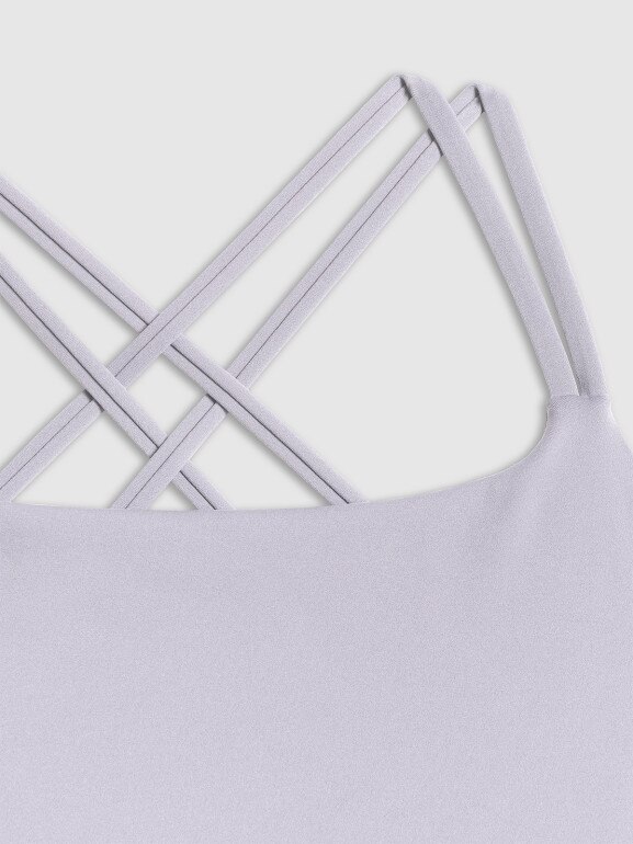 Damski crop-top do jogi 4F 4FWSS26TFSLF0745 - fioletowy