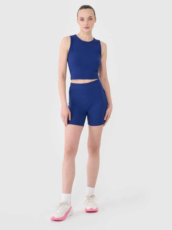 Damski crop top 4F 4FRSS25TSLEF234 - granatowy