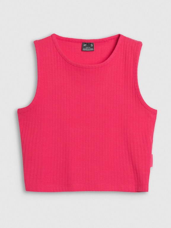 Damski crop top 4F 4FRSS25TSLEF234 - różowy