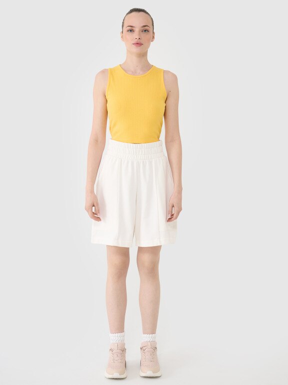 Damski crop top 4F 4FRSS25TSLEF234 - żółty