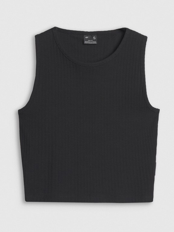 Damski crop top 4F 4FRSS25TSLEF234 - czarny