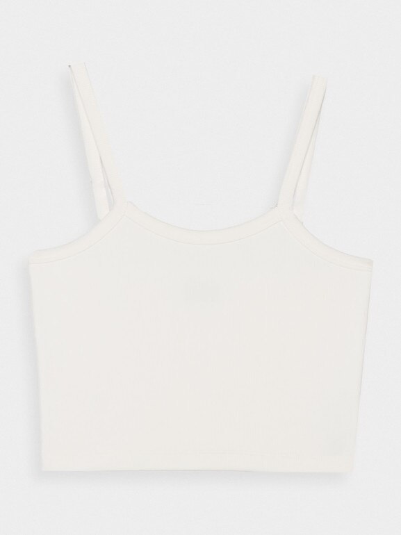 Damski crop top basic 4F 4FRSS24TSLEF214 - biały
