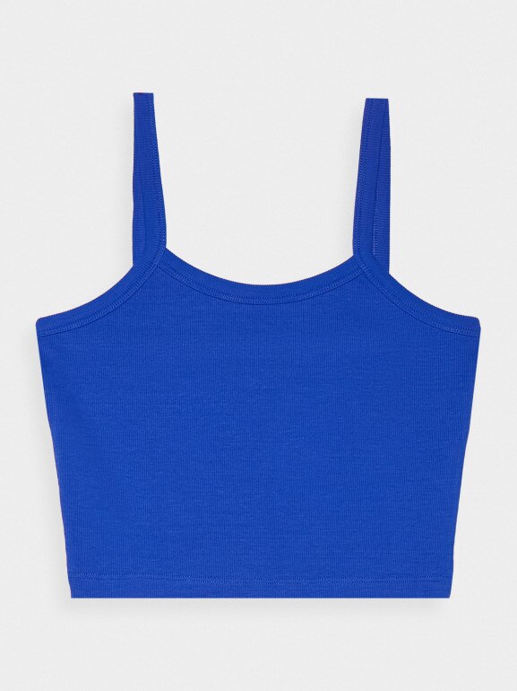 Damski crop top basic 4F 4FRSS24TSLEF214 - niebieski