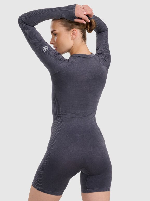 Damski kombinezon do jogi i pilatesu 4F 4FRAW25TJUMF063 - granatowy